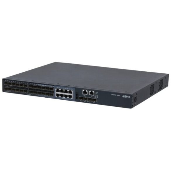 Dahua AS5600-24GF4XF 36 portos központi switch; 24 Gbit SFP / 8 Gbit RJ45 / 4 10Gbit SFP uplink port; menedzselhető