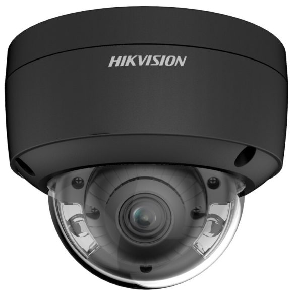 Hikvision DS-2CD2147G2-LSU-B (2.8mm)(C) 4 MP WDR fix ColorVu AcuSense IP dómkamera; láthatófény; hang I/O; riasztás I/O; mikrofon; fekete