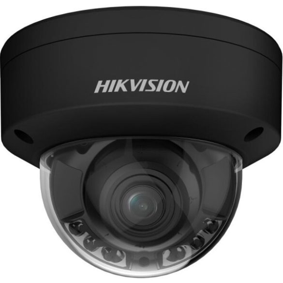 Hikvision DS-2CD2747G2HT-LIZS-B (2.8-12) 4 MP ColorVu WDR motoros IP dómkamera; IR/láthatófény; hang I/O; riasztás I/O; fekete