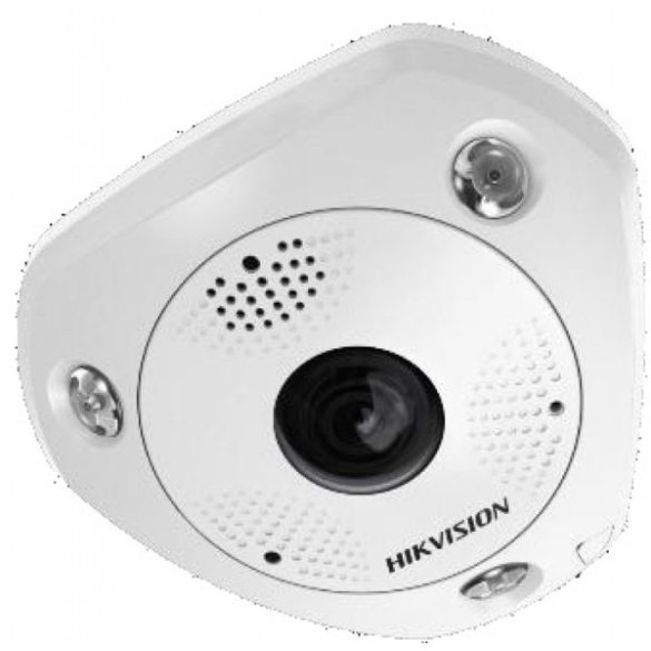 Hikvision DS-2CD63C5G0E-IVS (2mm) (B) 12 MP 360° vandálbiztos IR Smart IP fisheye kamera; hang I/O; riasztás I/O; mikrofon/hangszóró