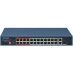   Hikvision DS-3E0326P-E/M (C) 26 portos PoE switch (230 W); 24 PoE + 1 RJ45 uplink port + 1 kombinált uplink; nem menedzselhető