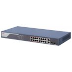   Hikvision DS-3E1318P-SI(new) 18 portos PoE switch (230 W); 16 PoE + 2 kombinált uplink port; smart menedzselhető