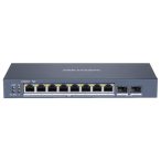   Hikvision DS-3E1510P-SI 10 portos Gbit PoE switch (110 W); 8 PoE + 2 SFP uplink port; smart menedzselhető