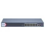   Hikvision DS-3E1518P-EI/M 18 portos Gbit PoE switch (130 W); 16 PoE +1 kombinált uplink port +1 SFP uplink port; menedzselhető