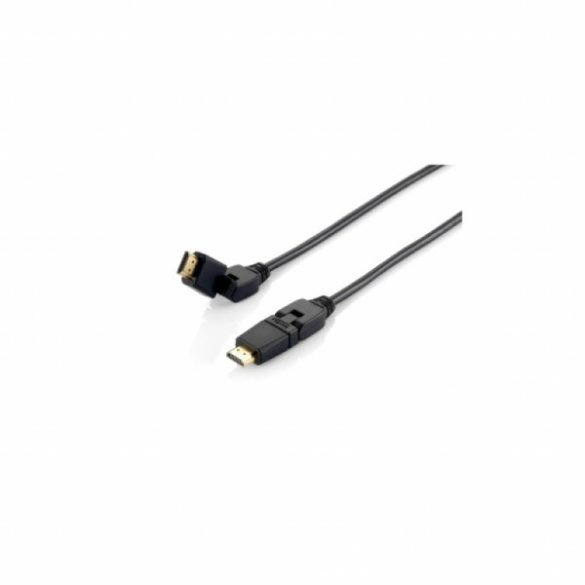 Equip EQUIP119362 HDMI 2.0 kábel; apa/apa; 4K/60 Hz; aranyozott; forgatható csatlakozók; fekete; 2 m