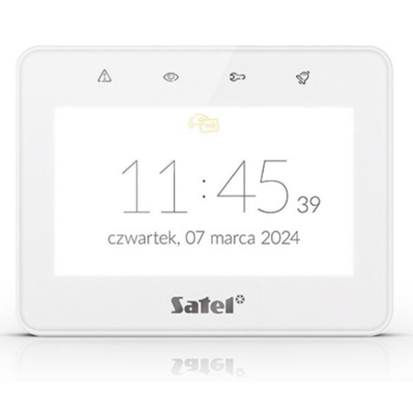 Satel INT-TSG2R-W 4.3" érintőképernyős kezelő; fehér; Mifare hitelesítés