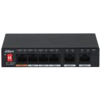   Dahua PFS3006-4ET-60-V2 6 portos PoE switch (60 W); 3 PoE+ / 1 HiPoE / 2 RJ45 uplink port; nem menedzselhető