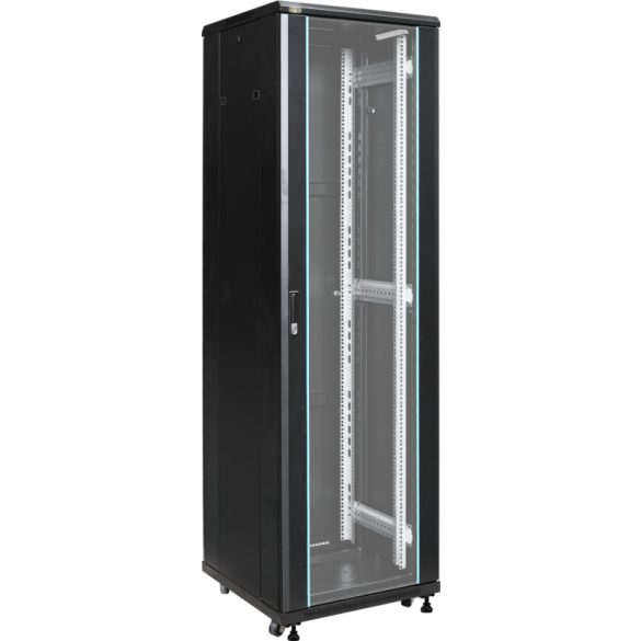 Pulsar ZRS4266 19" 42U 600x600 álló rack szekrény; készre szerelt; fekete