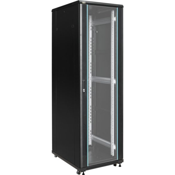 Pulsar ZRS4268 19" 42U 600x800 álló rack szekrény; készre szerelt; fekete